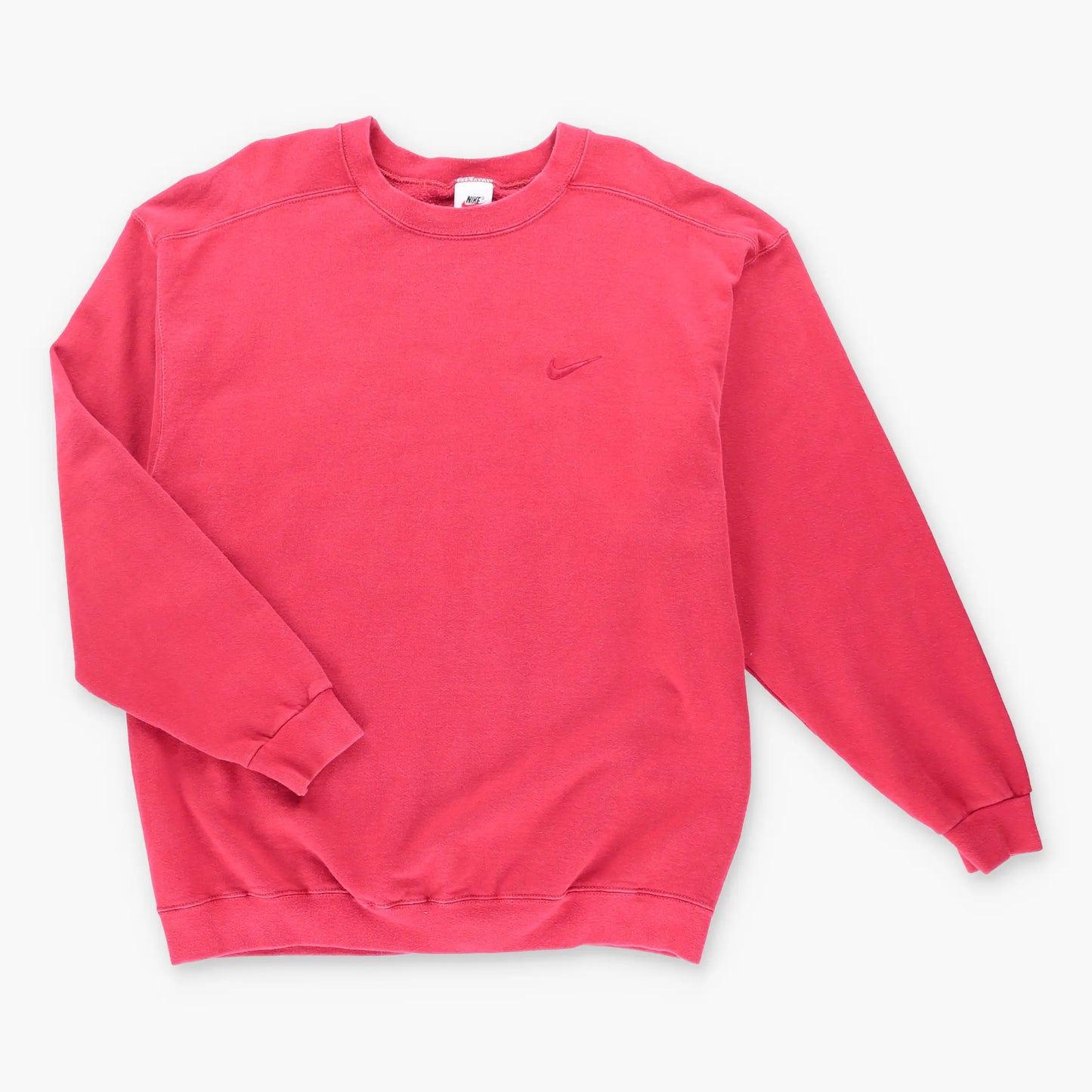 Vintage 90's NIKE Embroidered Swoosh USA Made Monochromatic Red Sweatshirt (L)