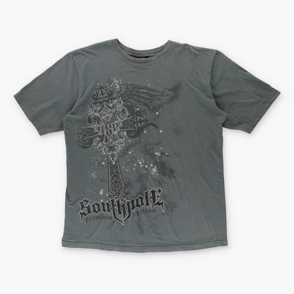SOUTHPOLE Y2K Grunge Cross Grunge Grey T-Shirt (XXL)