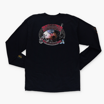 HARLEY DAVIDSON Y2K Flame Eagle USA Made Long Sleeve Motorcycle Tee (XL)