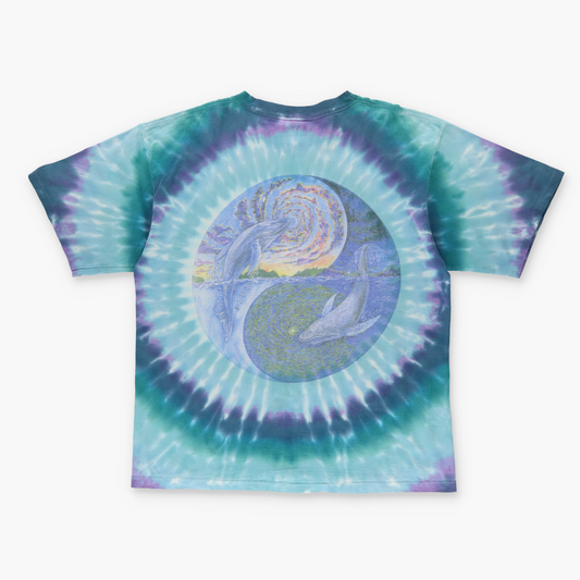 1993 JERRY JASPER Yin-Yang Tie Dye Dolphin Two Side Print Tee (XXL)