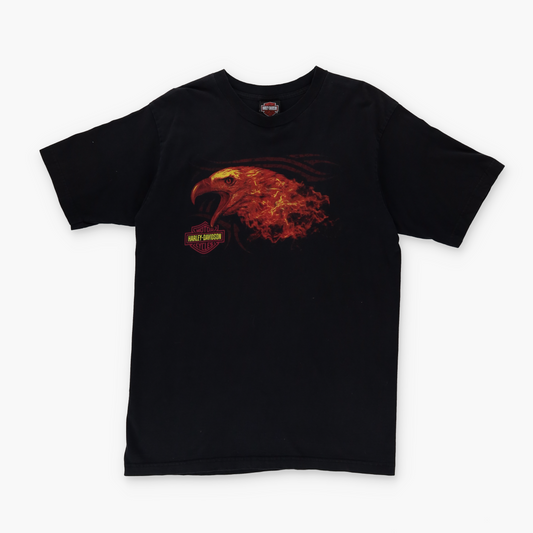 HARLEY DAVIDSON Y2K Texas Eagle Fire USA Made Motorcycle Tee (L)