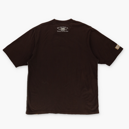 ECKO UNLTD Y2K Embroidered Spell Out Logo Brown Tee (XXL)