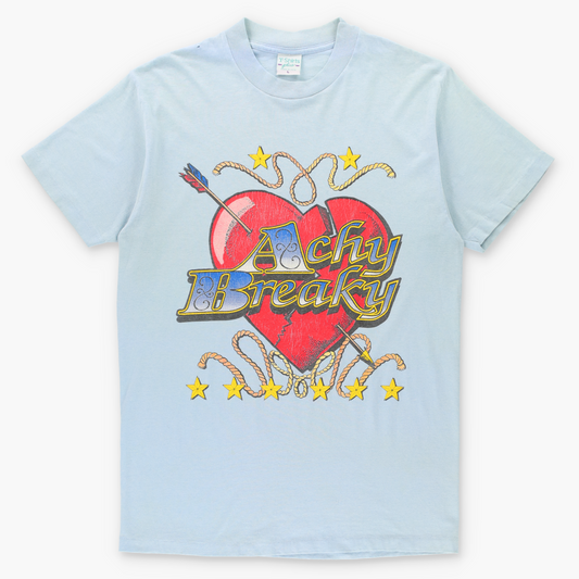 Retro Billy Ray Cyrus 'Achy Breaky Heart' Single Stitch Light Blue Tee USA Made (M-L)
