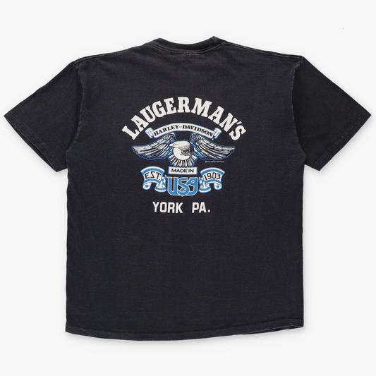 Harley Davidson Vintage 1988 "Man's Best Friend" Single Stitch Double Sided T-Shirt USA Made (XL)
