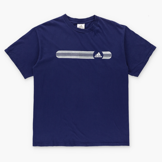 ADIDAS Blue & Grey Logo Graphic Classic Tshirt (M-L)