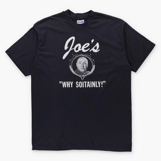 Three Stooges "Why Soitainly!" Single Stitch HANES Black USA Made T-Shirt (L-XL)