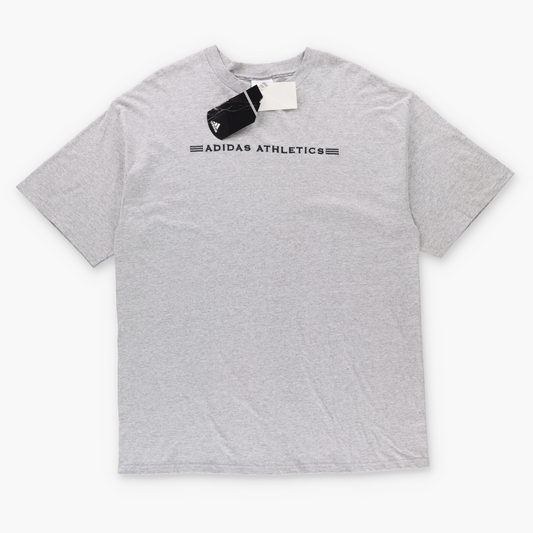 ADIDAS Athletics Heather Grey & Black Embroidered Tshirt (L-XL TALL)