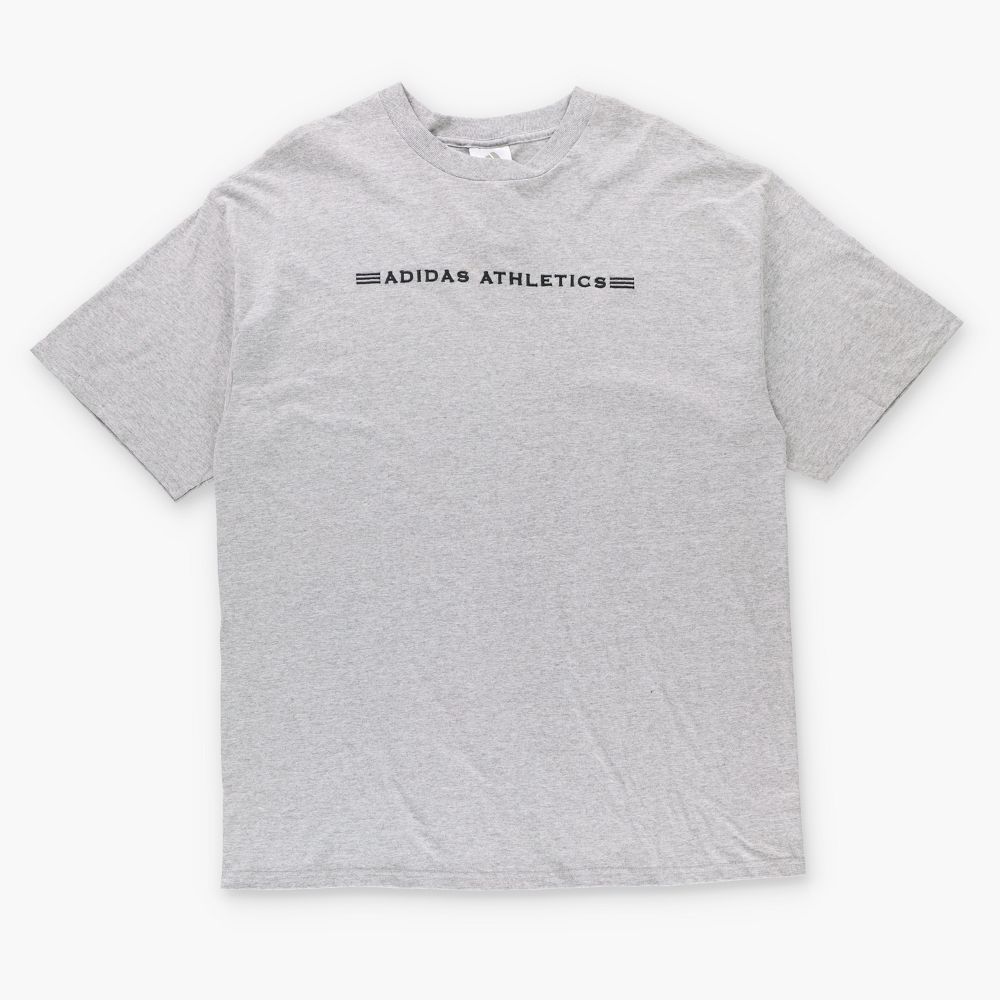 ADIDAS Athletics Heather Grey & Black Embroidered Tshirt (L-XL TALL)