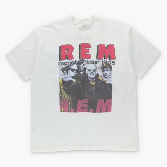REM 'Monster Tour 1995' Double Sided Retro White Band Tee (XXL)