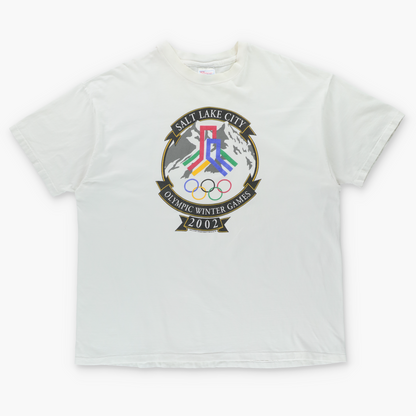 'Olympic Winter Games 2002 Salt Lake City' Retro Single Stitch HANES Tshirt USA Made (XXL)