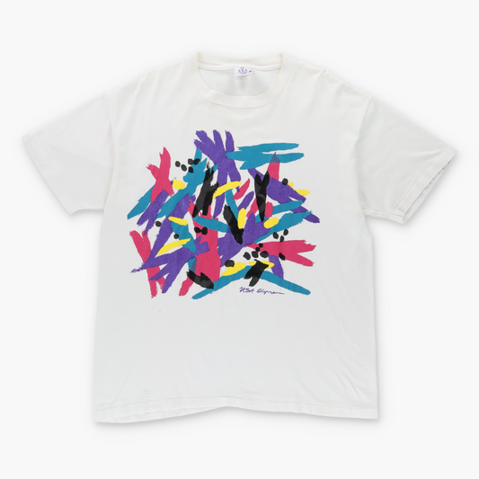 Vintage Berlin Olympics USA Team Colourful Single Stitch Graphic White T-Shirt (L)