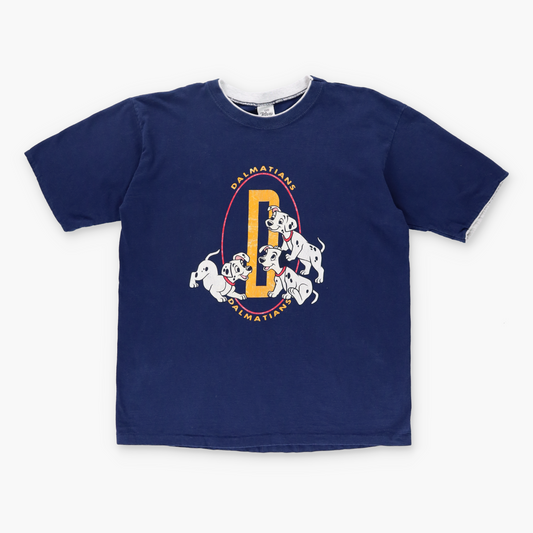 Vintage 101 DALMATION Disney Animal Cartoon USA Made Navy T-Shirt (L)
