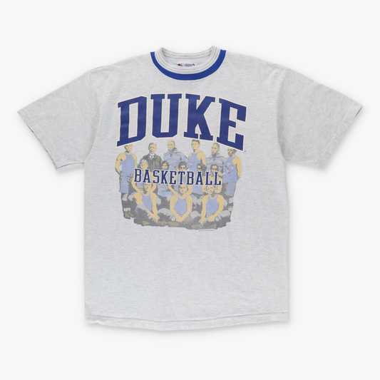 1992 DUKE UNIVERSITY Varsity Basketball Grey & Blue T-Shirt (M-L)