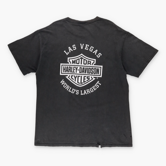 1996 HARLEY DAVIDSON Spell Out Logo Las Vegas USA Made Brown T-Shirt (XL)