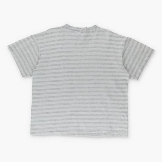 1991 RAIDERS NFL USA Made Single Stitch Striped Football Tee (L-XL)