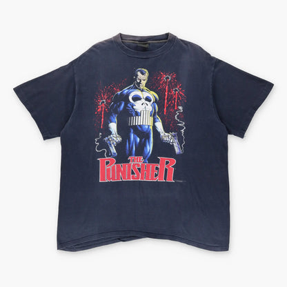 1989 THE PUNSIHER Marvel Comic USA Made Single Stitch Navy T-Shirt (XL) - Vintage Sole Melbourne