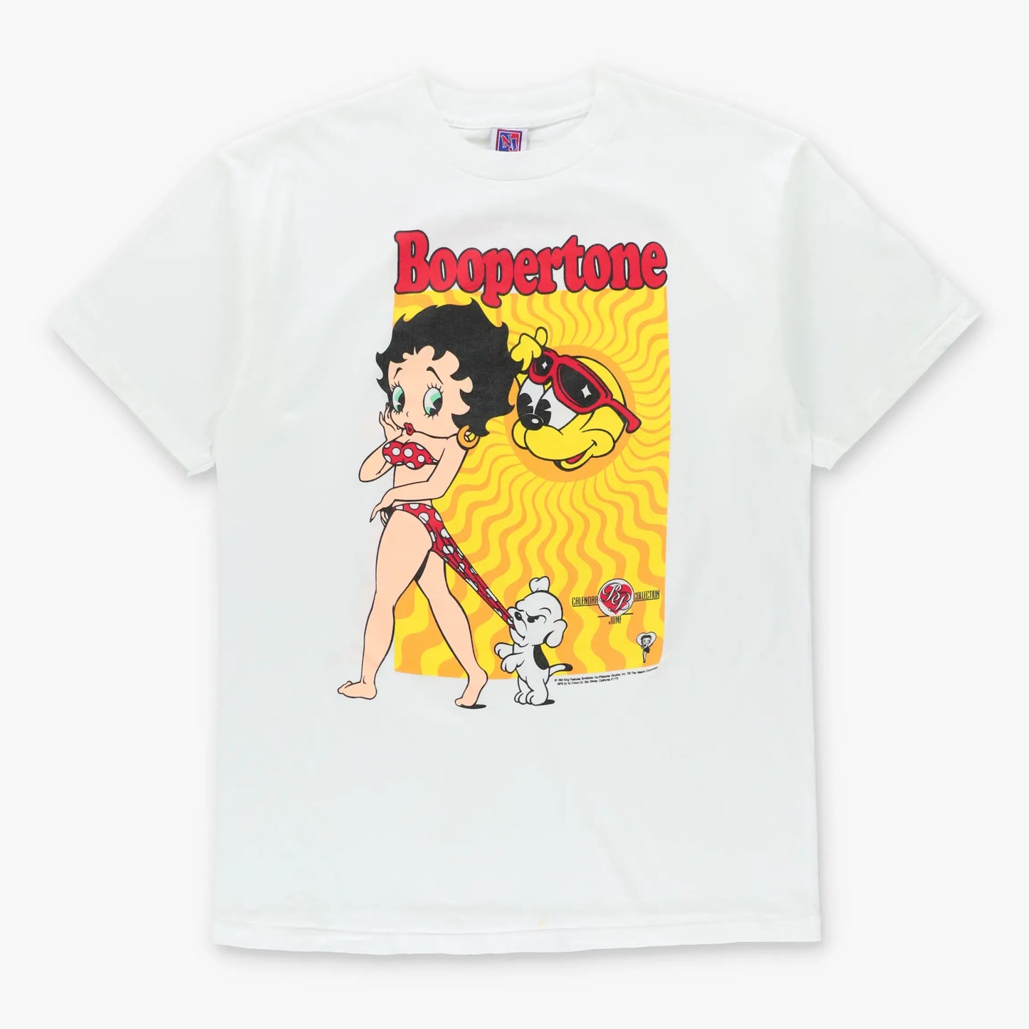 Vintage 1994 Betty Boop Calendar Collection "Boopertone" White Single Stitch Tee USA Made (L TALL)