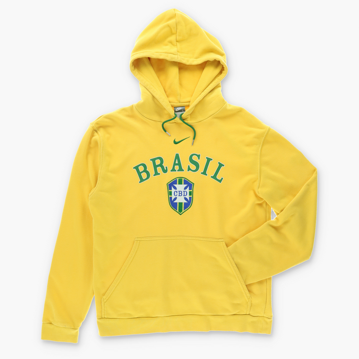 NIKE Brasil Centre Swoosh Logo Hoodie Sweatshirt (L)