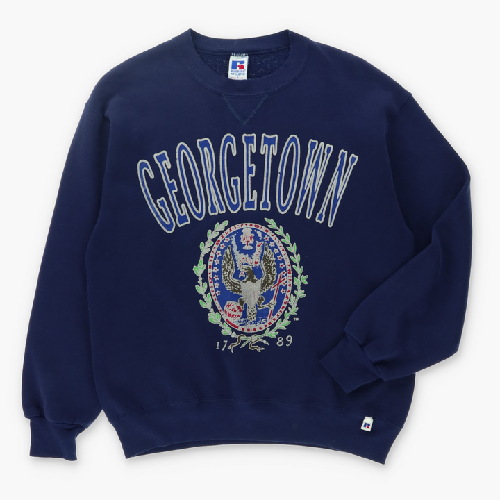 Georgetown Hoyas Spell Out RUSSELL Varsity Sweatshirt USA Made (M-L)