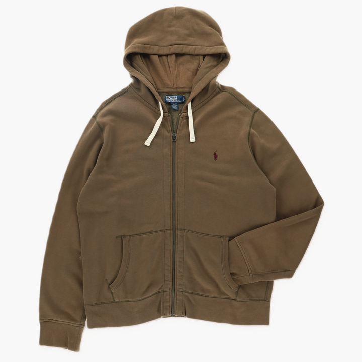 RALPH LAUREN POLO Brown Full Zip Hoodie Sweatshirt (XXL)