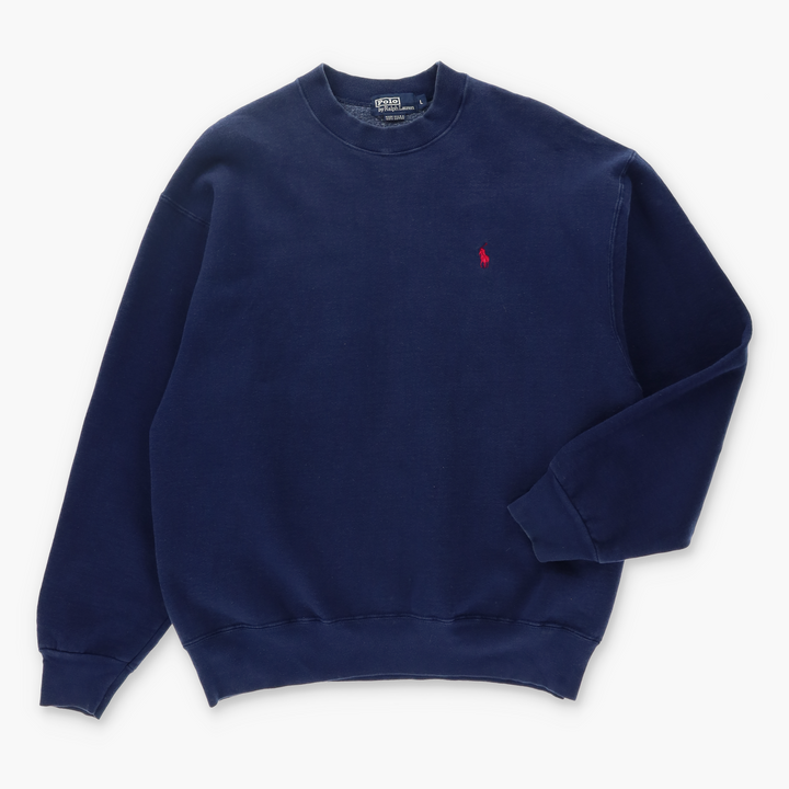 RALPH LAUREN POLO Navy Blue Classic Sweatshirt USA Made (L-XL)
