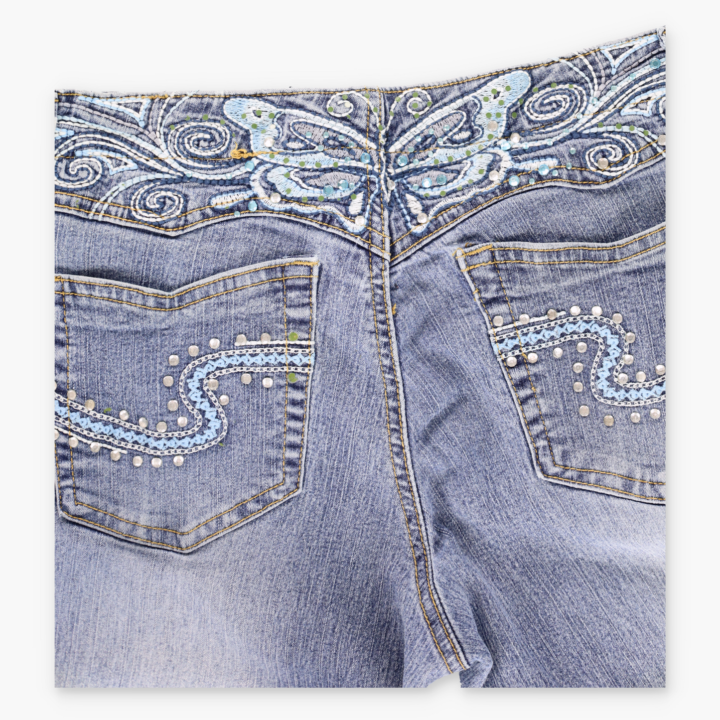 Vintage REVOLT Butterfly Embellished Y2K Embroidered Jeans (11) Vintage Sole Melbourne