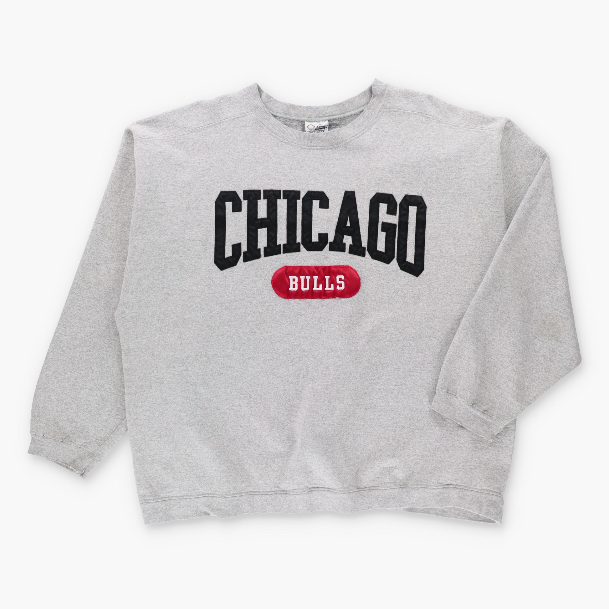 Vintage Chicago Bulls NBA Spell Out Patch USA Made Grey Sweatshirt (XXL-XXXL) Vintage Sole Melbourne