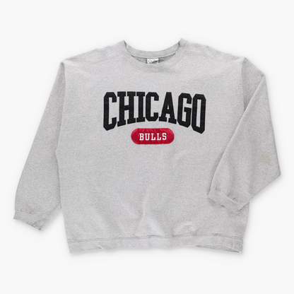 Vintage Chicago Bulls NBA Spell Out Patch USA Made Grey Sweatshirt (XXL-XXXL) Vintage Sole Melbourne