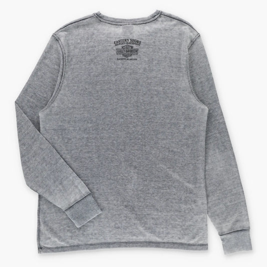 Vintage HARLEY DAVIDSON Alabama Grey Long Sleeve Waffle Thermal Tee (XL)