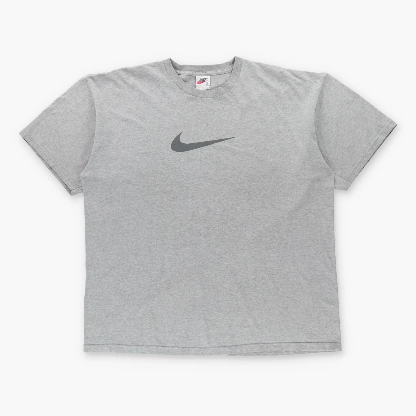 Vintage NIKE Grey Big Centre Swoosh Logo USA Made Tee (XXL)
