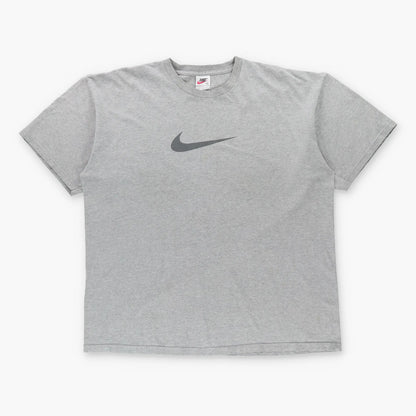 Vintage NIKE Grey Big Centre Swoosh Logo USA Made Tee (XXL)