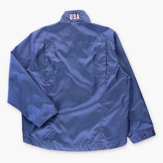 NIKE Team USA Soccer Embroidered Logo Navy Full Zip Vented Windbreaker Jacket (L)