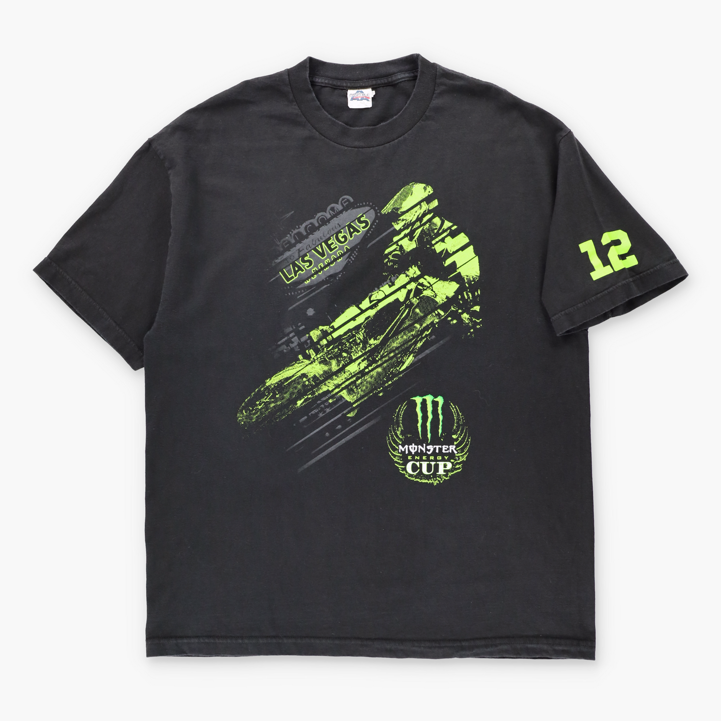 MONSTER ENERGY Las Vegas Nevada Black & Green Motocross T-Shirt (XL) Vintage Sole Melbourne