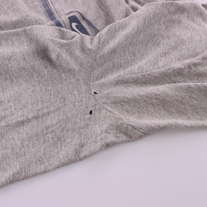 NIKE AIR Heather Grey & Blue Swoosh Logo Graphic T-Shirt (M)