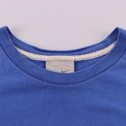 NIKE Classic Blue & White Embroidered Logo Tee (M)