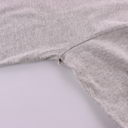 NIKE Light Grey & Navy Embroidered Swoosh Logo Ringer Tee (L-XL)
