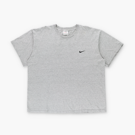 NIKE Heather Grey & Black Embroidered Logo Tee USA Made (XL-XXL)