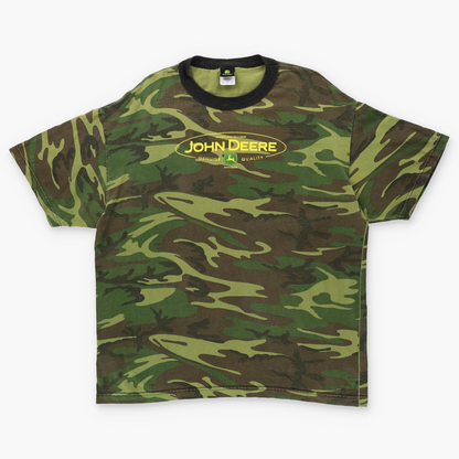 JOHN DEERE Y2K Camo Print Cotton T-Shirt (L-XL)