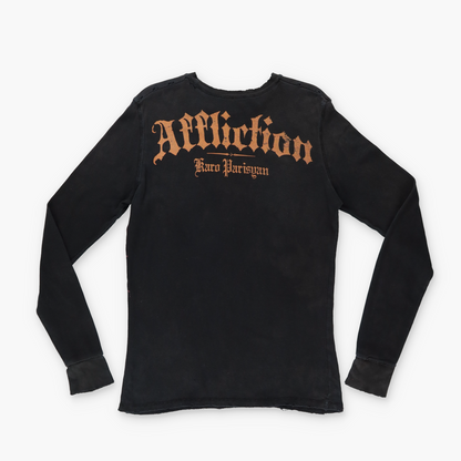 AFFLICTION Karo Parisyan MMA Distressed Y2K Thermal Long Sleeve (M)