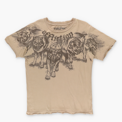 AFFLICTION Wolves Graphic Distressed Y2K T-Shirt (S)