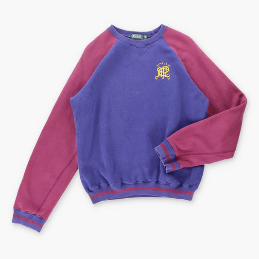 Vintage POLO RALPH LAUREN Maroon & Navy Embroidered Sweatshirt (XS-S)