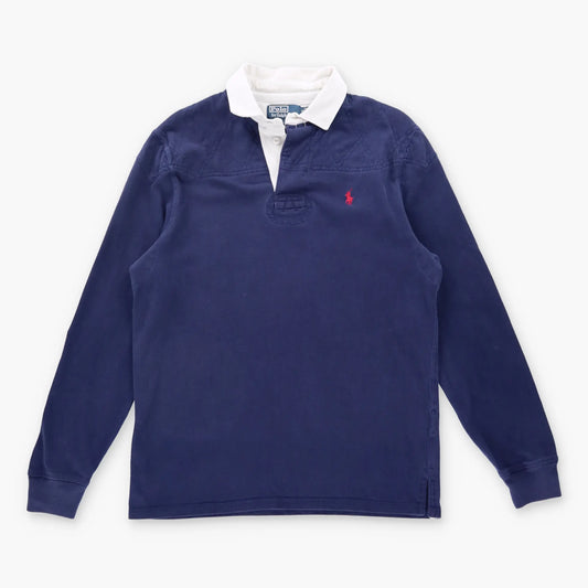 Vintage POLO RALPH LAUREN Navy & White Embroidered Rugby Sweatshirt (S-M)