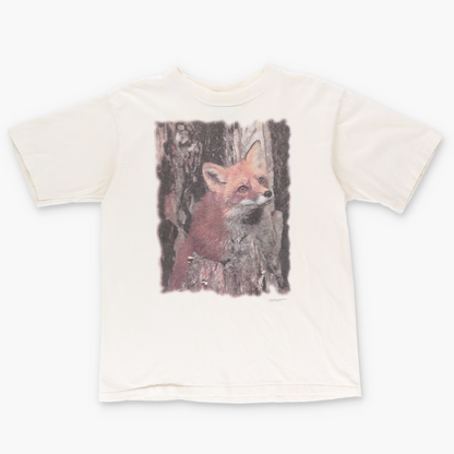 1994 Fox Photo by John Netherton Forest Animal USA Made Graphic Tee (L)