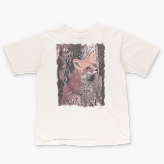 1994 Fox Photo by John Netherton Forest Animal USA Made Graphic Tee (L)
