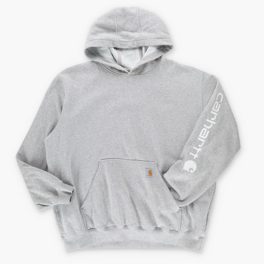 CARHARTT K288 'Original Fit' Spell Out Logo Grey Hoodie Sweatshirt (XXL)