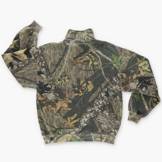 MOSSY OAK X JERZEES Camouflage Outdoors Hunting Quarter Zip 50/50 Sweatshirt (L)