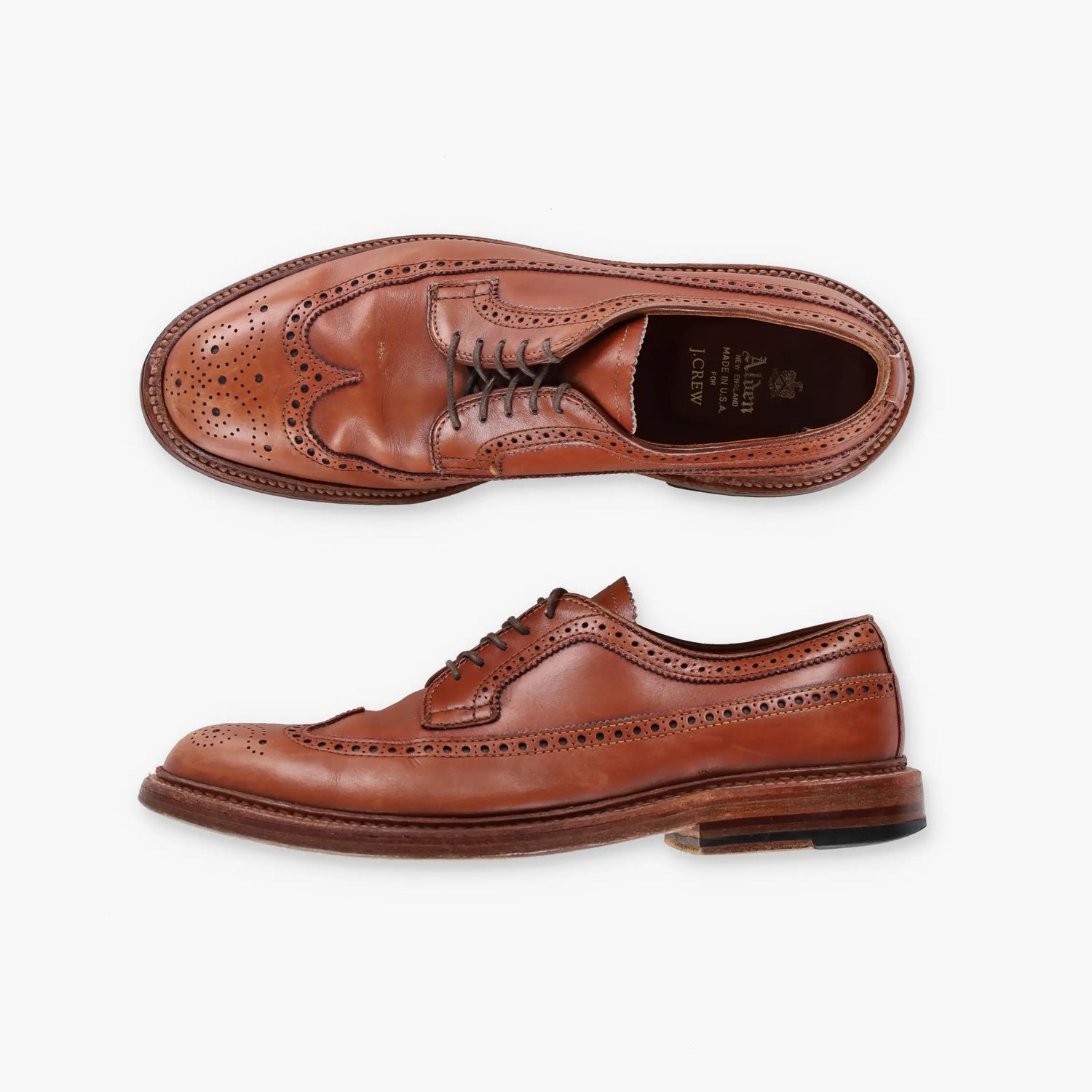 ALDEN J.Crew Tobacco Leather 97641 Long Wing Bluchers (8) Vintage Sole Melbourne