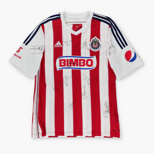 Autographed Chivas Guadalajara 2014/2015 ADIDAS Home Soccer Jersey (L)