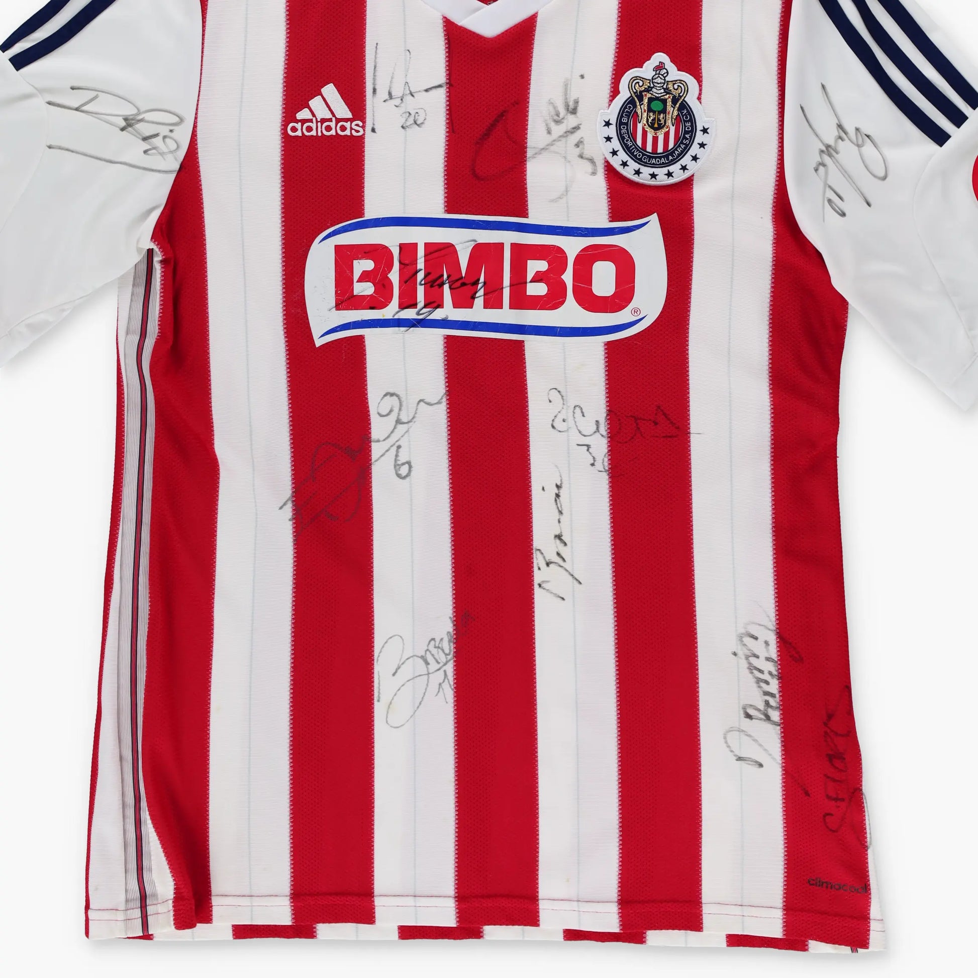 Autographed Chivas Guadalajara 2014/2015 ADIDAS Home Soccer Jersey (L) Vintage Sole Melbourne