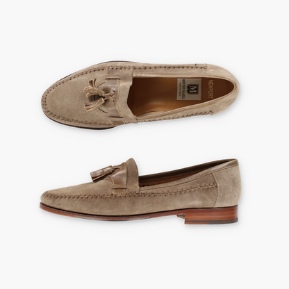 BRUNO MAGLI 'Newport' Brown Suede Tassel Loafers (10)